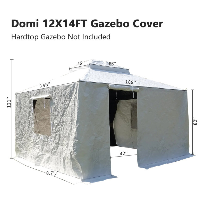 domi outdoor living Universal Winter Cover for Hardtop Gazebos 12x14